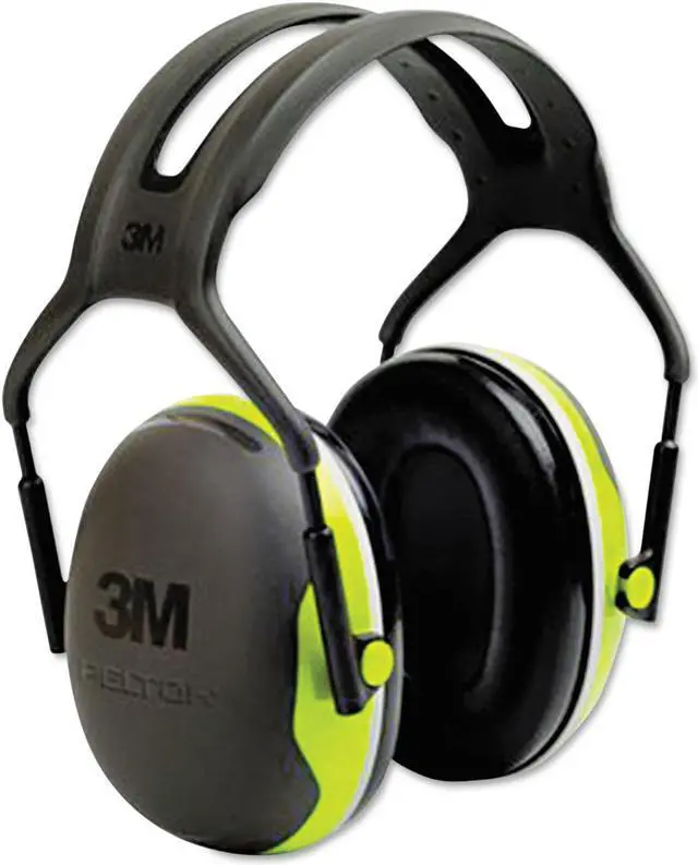 Alt view image 5 of 20 - 3M PELTOR X4 Earmuffs, 27 dB NRR, Fluorescent Yellow-Green X4A