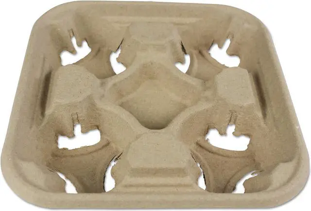 Alt view image 2 of 8 - Boardwalk BWK4CUPCARRIER Cup Tray, 8-32 ounces, Four Cups