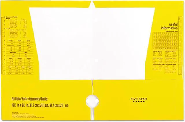 Alt view image 5 of 5 - Mead Products 38058 9.5 x 12.5 in. 4-Pocket Plastic Folder, Quick-View, Traditional Design - Assorted