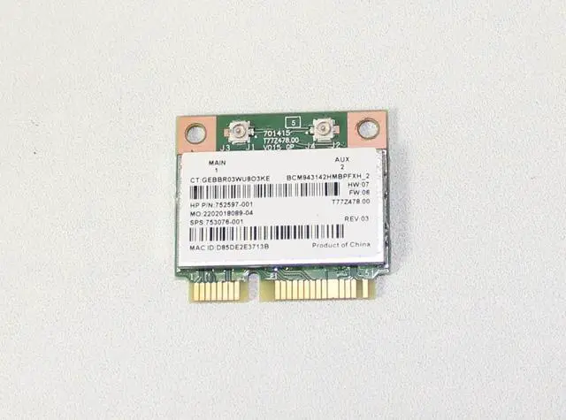 Alt view image 2 of 6 - HP Envy 700-406 Desktop OEM Wireless WiFi Card BCM943142HM 753076-001 Tested GLP