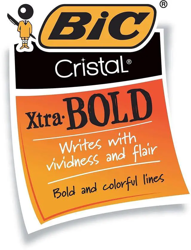 Alt view image 5 of 15 - BIC Cristal Xtra Bold Ballpoint Pen Stick Bold Black 24/Pack MSBP241BLK