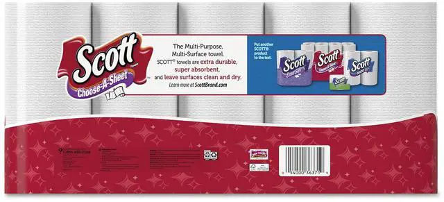 Alt view image 6 of 6 - Choose-A-Sheet Mega Roll Paper Towels, 1-Ply, White, 102/Roll, 30 Rolls Carton