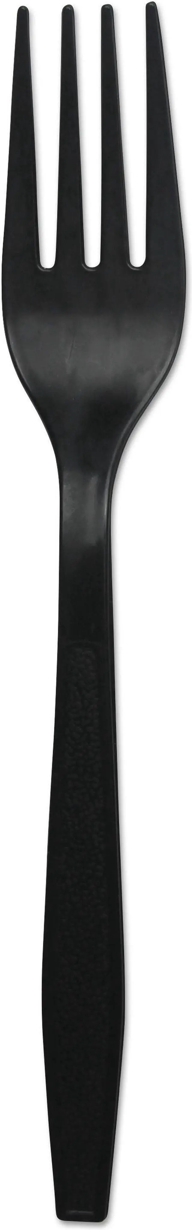 Alt view image 2 of 4 - Boardwalk BWKFORKHWPPBLA Heavyweight Polypropylene Cutlery, Fork