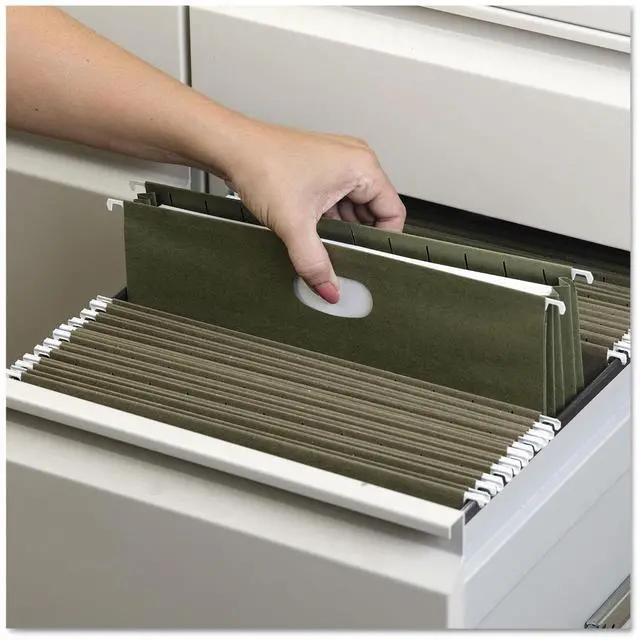 Alt view image 2 of 18 - Smead 100% Recycled Hanging Pockets with Full-Height Gusset Letter Green 10/Box 64226