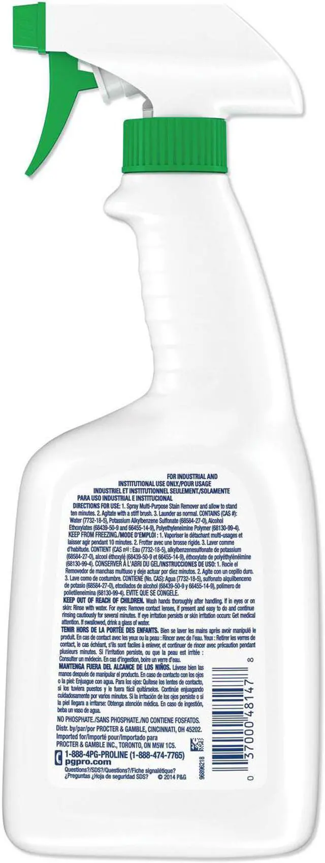 Alt view image 2 of 10 - Tide Professional Multi Purpose Stain Remover 32 oz Trigger Spray Bottle 9/Carton 48147