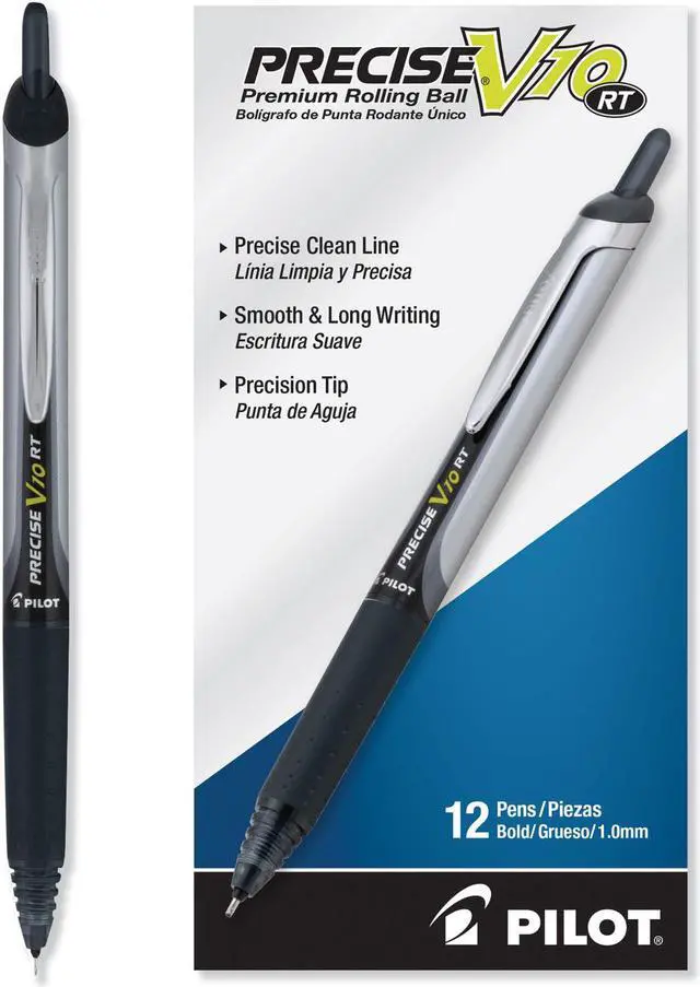 Main image of Pilot Retractable Roller Ball Pen Bold 1 mm Black Ink/Barrel Stand 13450