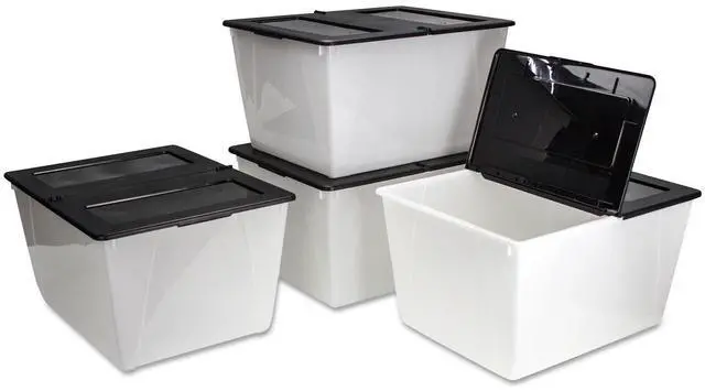 Alt view image 5 of 7 - 16 Gallon (60L) Storage Tote with Folding Lid, Blue