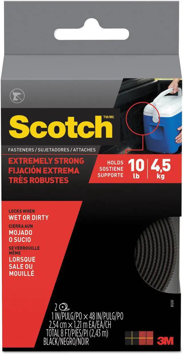 Alt view image 5 of 8 - 3M RF6741 Extreme Fasteners, Black, 1-In. x 4-Ft. - Quantity 1