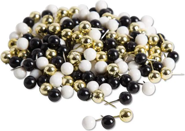 Alt view image 13 of 13 - U Brands Fashion Sphere Push Pins Plastic Assorted 7/16" 200/Pack 3084U06-24