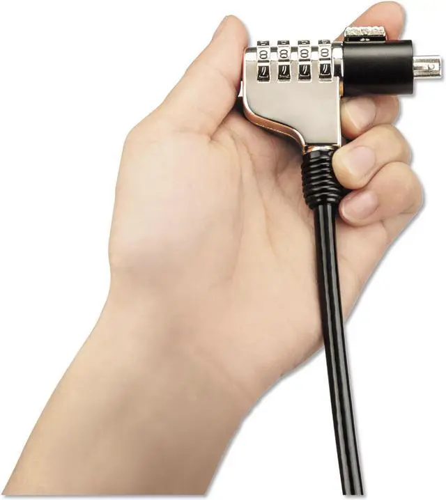 Alt view image 4 of 14 - Innovera Combination Laptop Lock 6 ft Steel Cable 64673