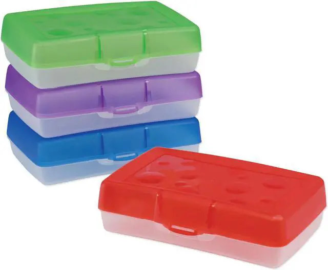 Main image of Storex Pencil Box 8.38" x 5.63" x 2.5" Assorted 61605U12C