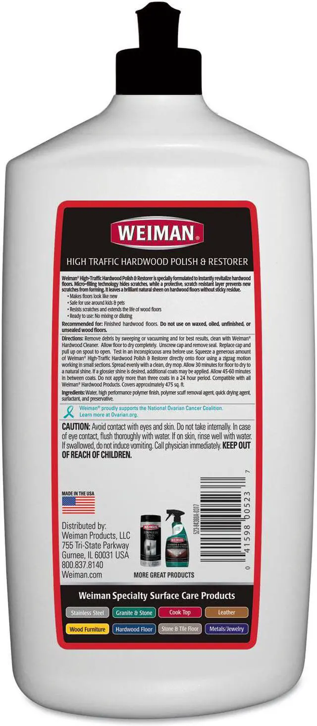 Alt view image 8 of 9 - WEIMAN High Traffic Hardwood Polish and Restorer 32 oz Squeeze Bottle 523EA