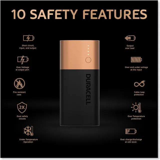 Alt view image 5 of 20 - Duracell DURDMLIONPB2 Power Bank Mobile Battery Charger PB2, Black