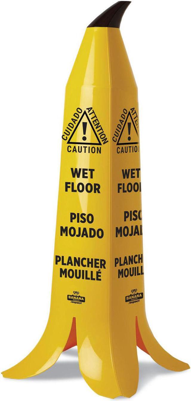 Banana Wet Floor Cones, 14.25 x 14.25 x 36.75, Yellow/Brown/Black Banana Wet Floor Cones, 14.25 x 14.25 x 36.75, Yellow/Brown/Black