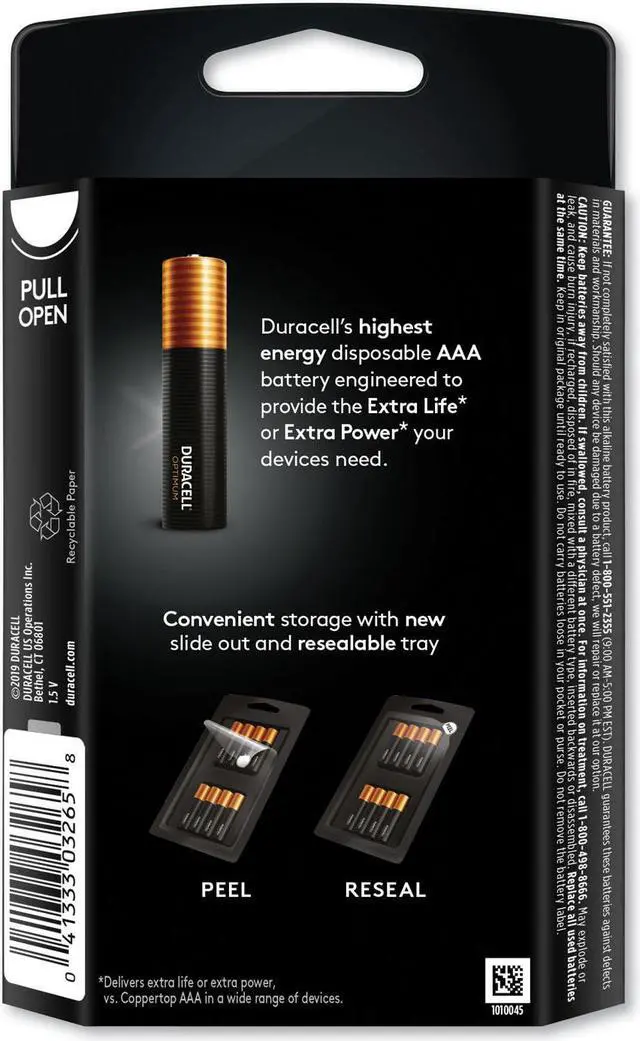 Alt view image 6 of 20 - Duracell Optimum AAA Batteries, Pack of 8