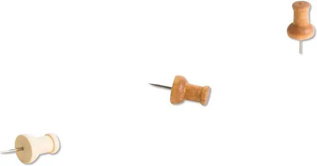 Alt view image 2 of 10 - U Brands Fashion Push Pins Wood Assorted 3/8" 100/Pack 3085U06-24