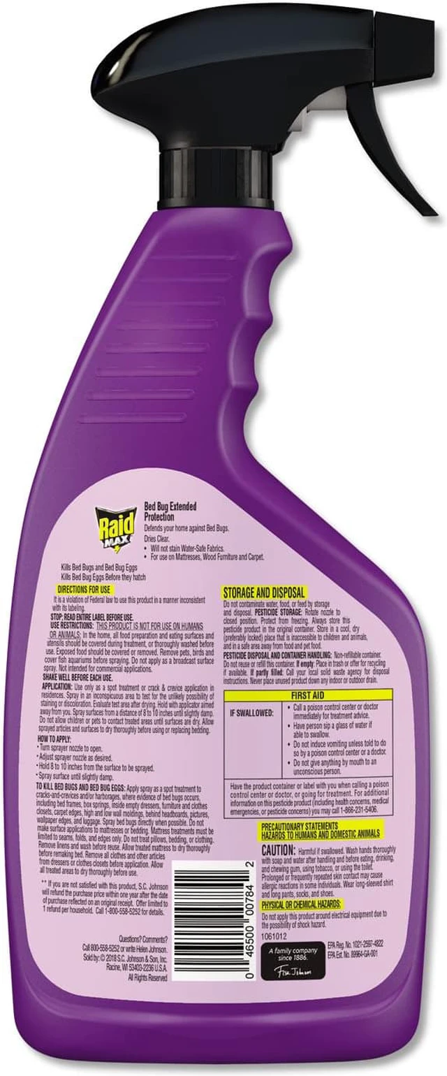 Alt view image 2 of 9 - Raid Bed Bug and Flea Killer, 22 oz Bottle SJN305735