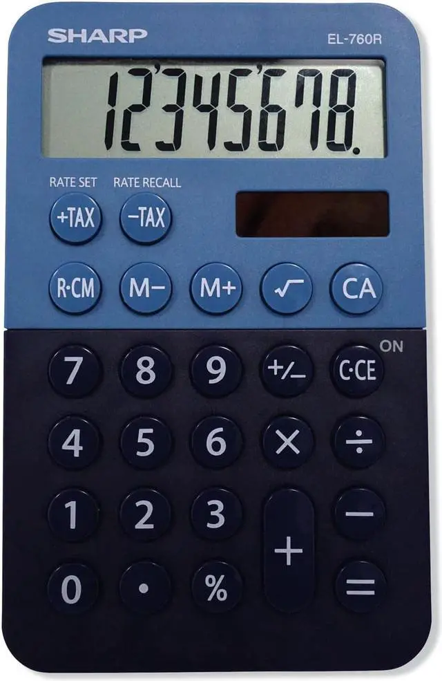 Alt view image 4 of 9 - Sharp EL-760RBBL Handheld Calculator 8-Digit LCD EL760RBBL
