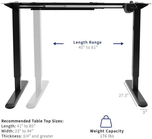 Alt view image 5 of 7 - VIVO Single Motor Stand Up Desk Frame with Electric Dual Monitor Mount