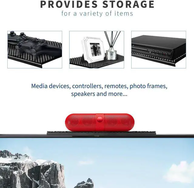 Alt view image 4 of 7 - VIVO 12" TV Top Shelf Mounting Bracket Holds Speaker, Streaming Device, and More