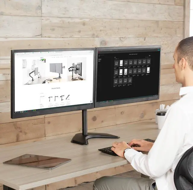 Alt view image 5 of 7 - VIVO Freestanding Base for Monitor Desk Stand, 13" x 11" Platform with Padding