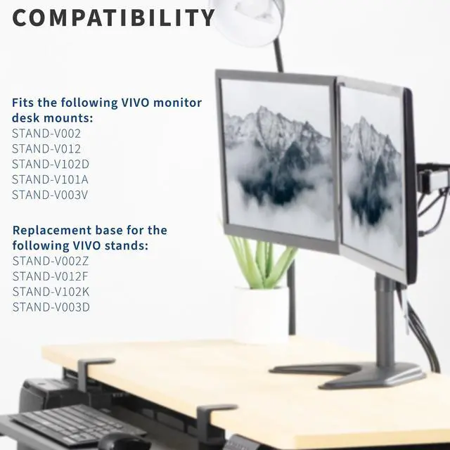 Alt view image 3 of 7 - VIVO Freestanding Base for Monitor Desk Stand, 13" x 11" Platform with Padding