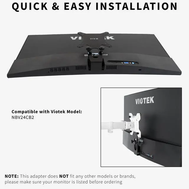 Alt view image 4 of 7 - VIVO Quick Attach VESA Adapter Designed for Viotek Computer Model NBV24CB2