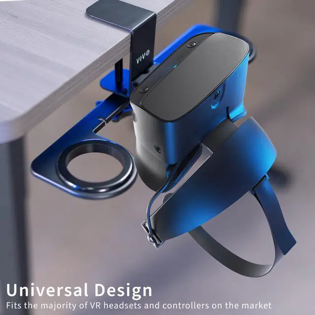 Alt view image 5 of 7 - VIVO Premium Clamp-on VR Headset and Controller Stand for Desk, Virtual Reality Display Holder, Black, MOUNT-VR01