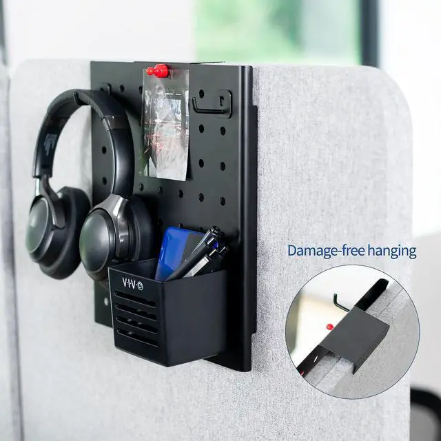 Alt view image 2 of 7 - VIVO Steel Hanging 10 x 11 inch Magnetic Pegboard for 1.2 Inch Surfaces