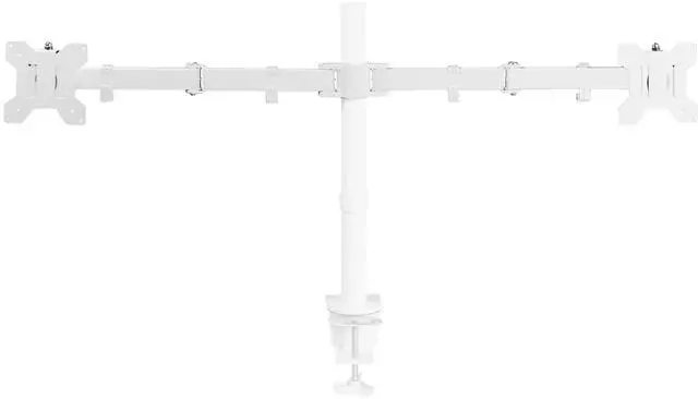 Alt view image 5 of 5 - VIVO White Fully Adjustable Dual Monitor Arm for Desk Mount Stand