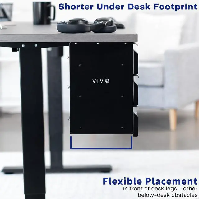 Alt view image 5 of 7 - VIVO Black 3 Level 16" Pull Out Under Desk Storage Drawer Set