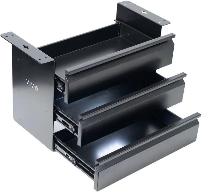 Main image of VIVO Black 3 Level 16" Pull Out Under Desk Storage Drawer Set