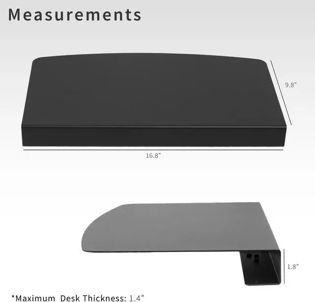 Alt view image 3 of 7 - VIVO Steel L-Desk Connector for Bridge Corner, Fits Keyboard Tray Desk Mounts