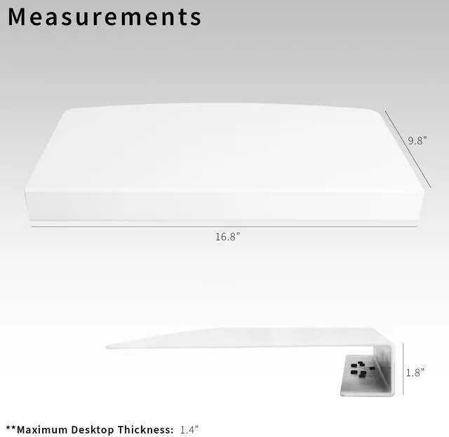 Alt view image 3 of 7 - VIVO White Steel L Desk Connector for Bridge Corner, Fits Keyboard Tray Mounts