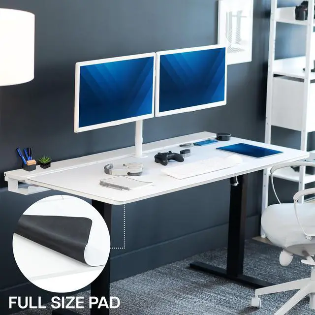 Alt view image 5 of 7 - VIVO White 60" x 30" Concealed Cable Table Top w/ Pad for Standing Desk Frames