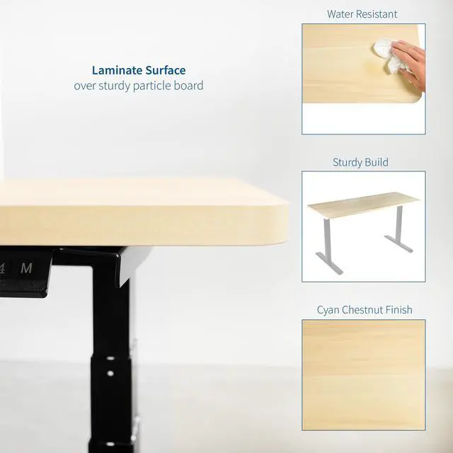 Alt view image 3 of 7 - VIVO Light Wood 43 x 24 inch Universal Table Top for Sit to Stand Desk Frames