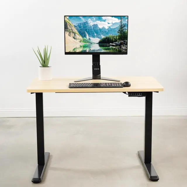 Alt view image 4 of 7 - VIVO Light Wood 43 x 24 inch Universal Table Top for Sit to Stand Desk Frames