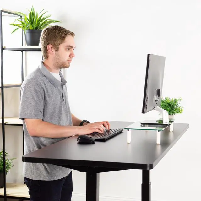 Alt view image 5 of 7 - VIVO Black 60 x 24 inch Universal Table Top for Sit to Stand Desk Frames