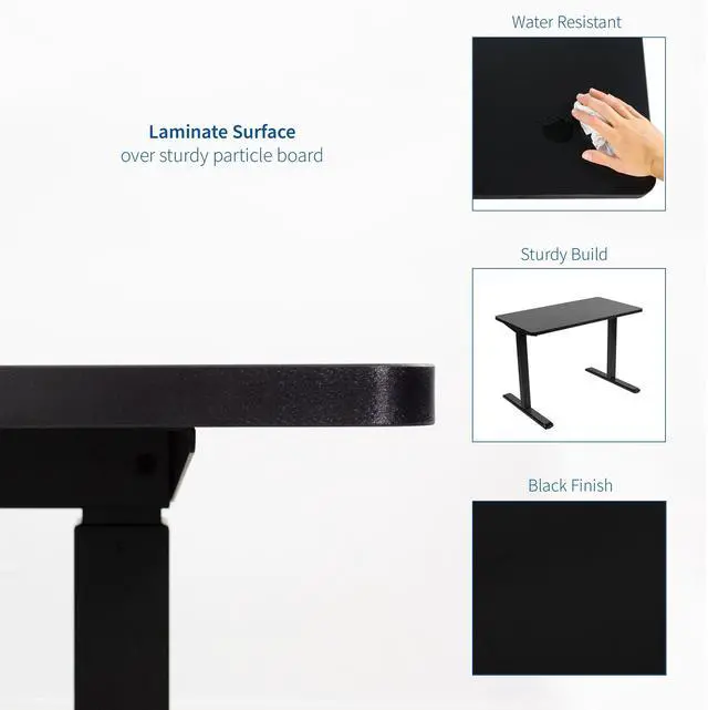 Alt view image 3 of 7 - VIVO Black 60 x 24 inch Universal Table Top for Sit to Stand Desk Frames