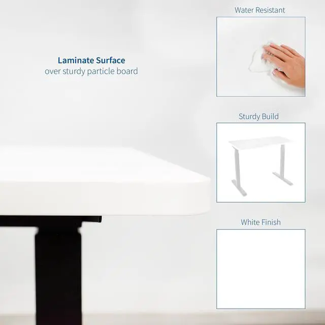 Alt view image 3 of 7 - VIVO White 60 x 24 inch Universal Table Top for Sit to Stand Desk Frames