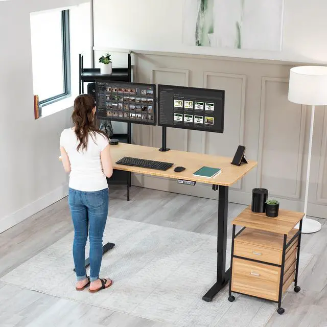 Alt view image 5 of 7 - VIVO Bamboo 60 x 24 inch Universal Solid One-Piece Table Top for Standard & Sit Stand Desk Frames (DESK-TOP60O)
