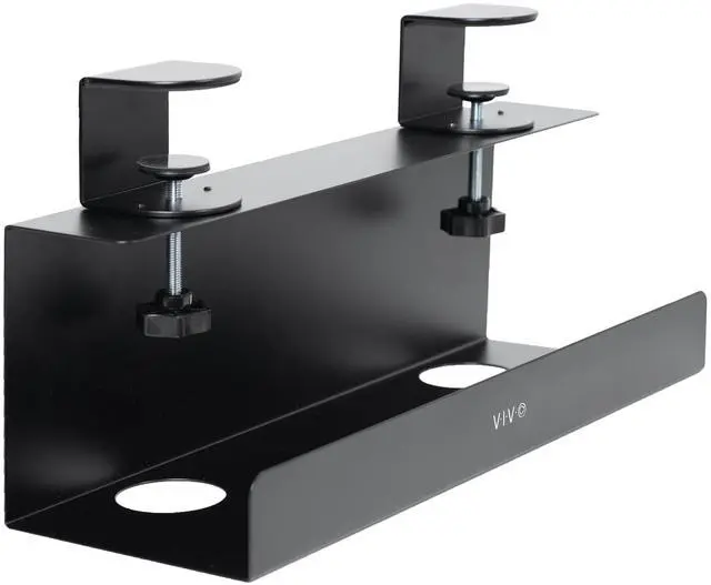 Main image of VIVO Black 17 inch Clamp-on Cable Management Power Strip Tray System for Desk