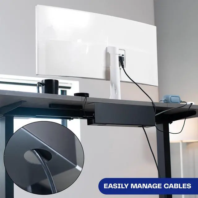 Alt view image 5 of 7 - VIVO Black Under Desk 17" Cable Management Tray, Wire Organizer, Cord Holder (DESK-AC06-1C)