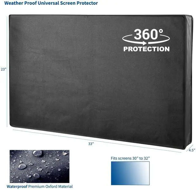 Alt view image 2 of 8 - VIVO Flat Screen Cover Protector for 30" to 32" TV Universal Outdoor Waterproof Weather Resistant (COVER-TV030B)