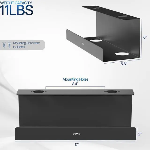 Alt view image 3 of 7 - VIVO Black Extra Deep Under Desk Cable Management Tray