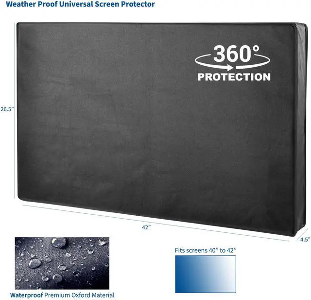 Alt view image 2 of 8 - Screen Cover for 40" to 43" TV Universal Outdoor Waterproof Weather Resistant