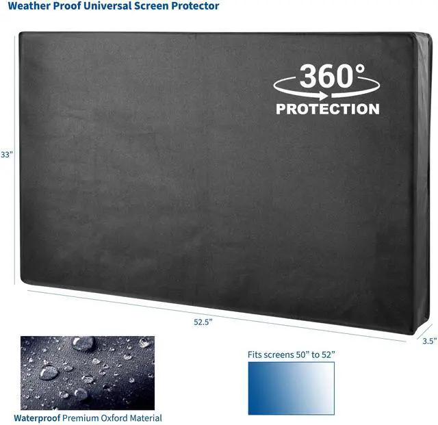 Alt view image 2 of 8 - Screen Cover for 50" to 52" TV Universal Outdoor Waterproof Weather Resistant