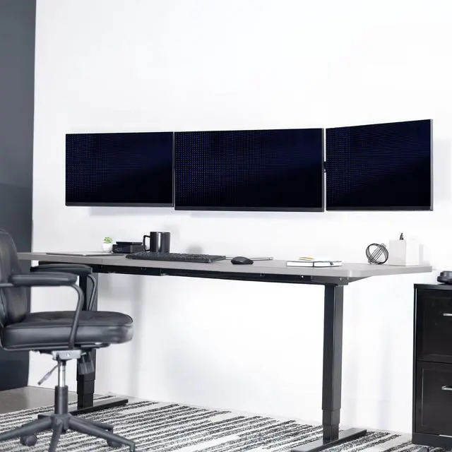 Alt view image 2 of 7 - VIVO Premium Telescoping Triple Monitor Wall Mount for 3 Screens up to 22 lbs, Flush Wall Setup, MOUNT-TS03C