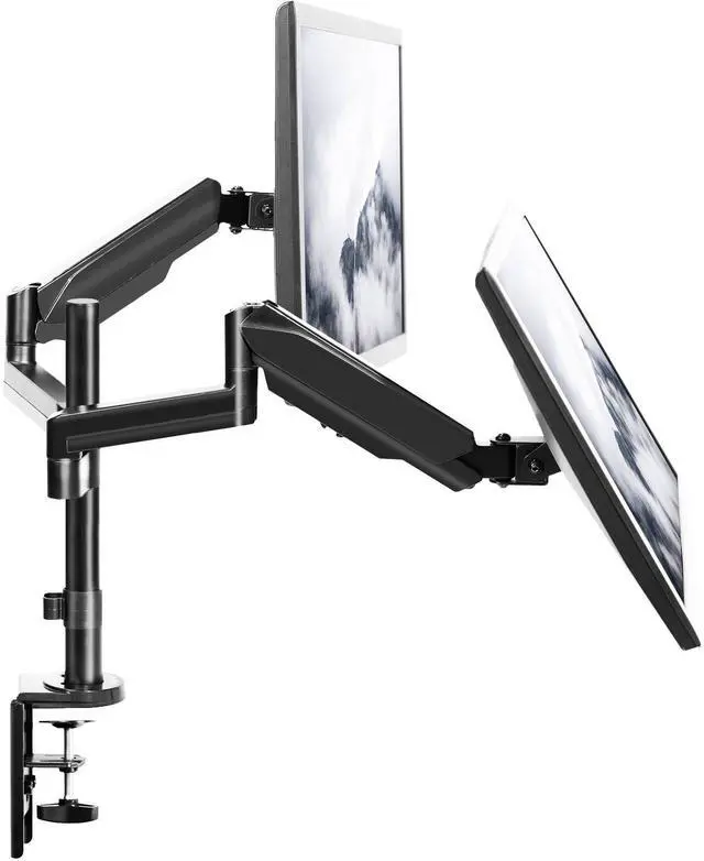 Main image of VIVO Dual Monitor Mechanical Spring Sit-Stand Desk Mount for 2 Screens up to 32"