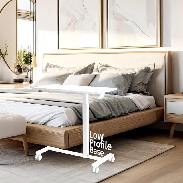 Alt view image 4 of 7 - VIVO Pneumatic 32" x 16" Over Sofa Laptop Table, Mobile Desktop, White